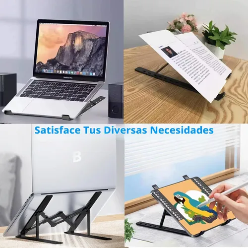Vista 6 de Soporte para Portátil para Escritorio, Diseño Ergonómico Ajustable de Aluminio Plegable y Portátil Soporte para Computadora, Compatible con MacBook