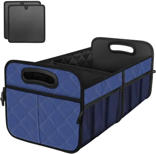 Vista 8 de Deosk Minimalist Black Car Trunk Organizer, 50L, 6 Pockets, Foldable & Waterproof Negro