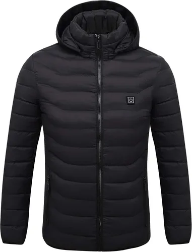 Vista 3 de Chaqueta térmica para hombres y mujeres, abrigo térmico con capucha, chaquetas cálidas, resistentes al viento, carga USB, calentador de cuerpo, 21