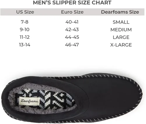 Vista 5 de Dearfoams Men's Thompson Cozy Memory Foam Indoor Outdoor Clog House Slipper
