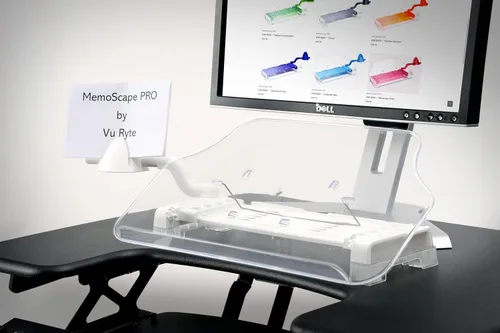 Vista 4 de Vu Ryte Memoscape Pro - Soporte ajustable para copias de documentos en línea, aumenta la productividad, capacidad de 175 hojas, compatible con Blanco