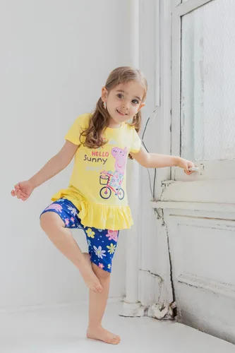 Vista 5 de Peppa Pig Conjunto de camiseta y pantalones cortos para niñas de niño a niño grande