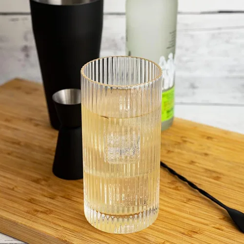 Vista 3 de LEMONSODA Vasos de cóctel vintage de línea recta, 12 onzas, juego de 2