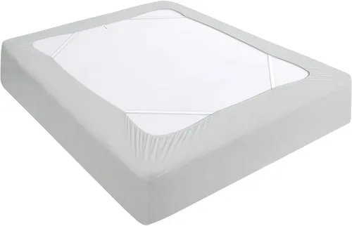 Vista 10 de Funda de somier, tamaño individual, falda de cama de 4 lados con envoltura Blanco