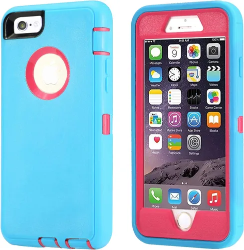 Vista 22 de Funda para iPhone 8 y iPhone 7, resistente, con función atril, protector de pantalla integrado, 4 en 1, fuerte y resistente a prueba de golpes