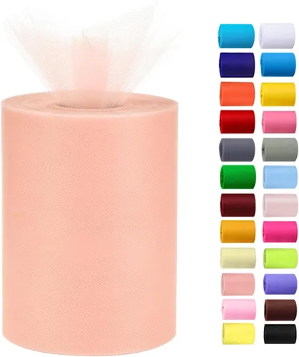 Vista 21 de Rollos de tul de 6 pulgadas por 100 yardas (300 pies) de tela de carrete de tul para bricolaje, faldas tutú, bodas, baby shower, manualidades