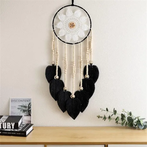 Vista 5 de Atrapasueños para colgar macramé, tapiz bohemio para pared, tapiz hecho a mano, decoración de pared para el hogar, frontón de pared de 10 x 30