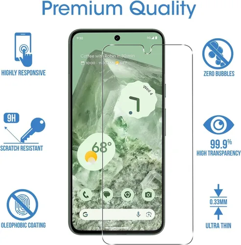 Vista 7 de amFilm Paquete de 3+1 protector de pantalla para Google Pixel 8 de vidrio templado de 6.2 pulgadas, compatible con huellas dactilares ultrasónicas