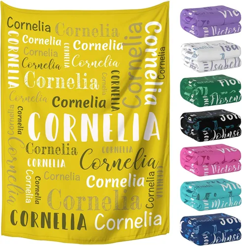 Vista 15 de Manta personalizada con nombre, mantas y mantas personalizadas para niños, bebés y adultos, manta con nombre personalizada para mujeres, hombres
