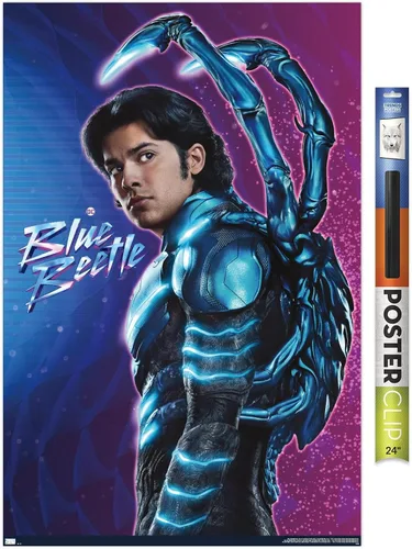 Vista 19 de Trends International DC Comics Movie Blue Beetle - Póster de pared de Jaime Reyes, 14.725 x 22.375 pulgadas, versión enmarcada plateada Versión