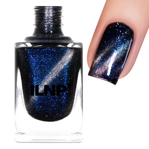 Vista 12 de ILNP After Hours Esmalte de uñas holográfico magnético azul profundo a base de negro