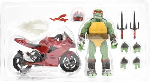 Vista 6 de The Loyal Subjects Teenage Mutant Ninja Turtles BST AXN IDW Raphael Figura de acción de 5 pulgadas con bicicleta deportiva metálica 'Candy Coat