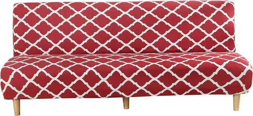 Vista 20 de MIFXIN Funda de sofá sin brazos, funda elástica plegable para futón, protector de muebles para sofá cama sin apoyabrazos, funda para sofá para Hojas