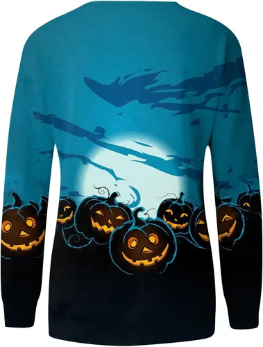 Vista 2 de CzctKHun Camisetas de manga larga para mujer, cuello redondo, cómodas, elásticas, ligeras, holgadas