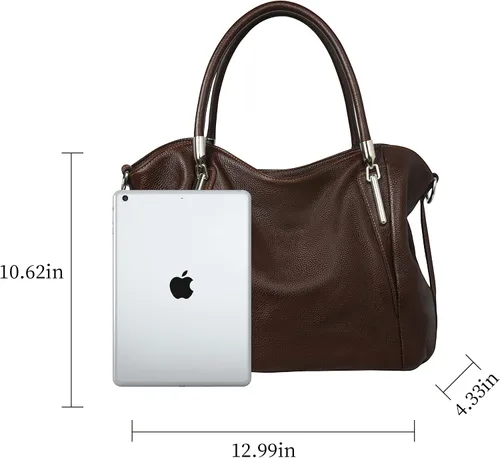 Vista 4 de HESHE Bolsos de cuero para mujer, bolsos de diseñador Hobo, bandolera, bolso de hombro, bolso de mano de trabajo