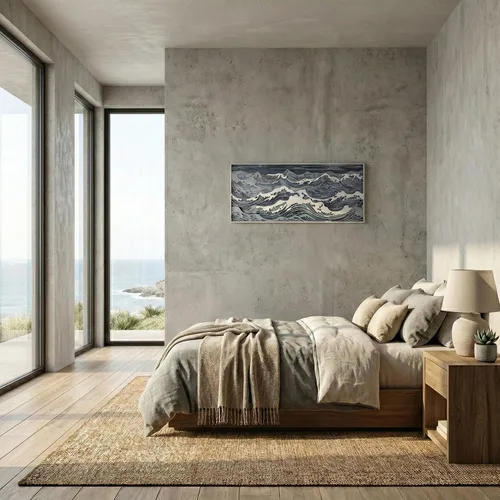 Vista 6 de NEODECO Decoración de pared de ondas de madera paramétrica, escultura de pared de madera 3D, arte de pared de madera de olas en el océano