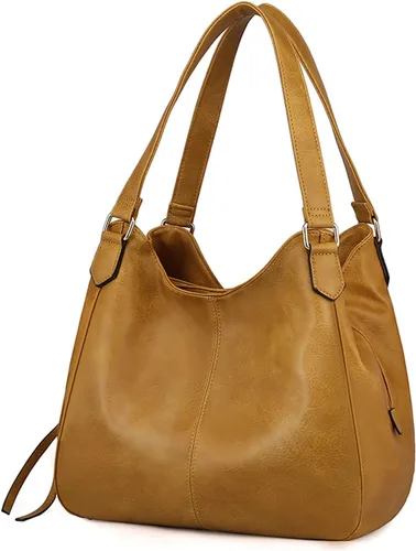 Vista 8 de Bolso para hombro Dourr para mujer, con múltiples bolsillos, bolso de mano moderno de cuero vegano