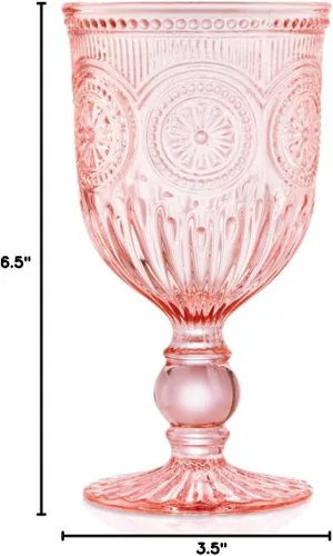 Vista 6 de Copa de vino rosa para reemplazo/piezas de repuesto de Yungala Pink Glassware Este listado es solo para 1 vaso