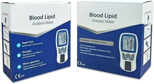 Vista 7 de Medidor de colesterol Medidor de prueba de colesterol Medidor de prueba de lípidos Kit de prueba de colesterol analizador + 5 tiras