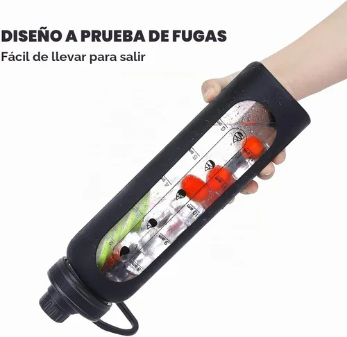 Vista 3 de Botellas de agua de vidrio de 32 onzas con funda de silicona, botellas de hidratación reutilizables de borosilicato de boca ancha, botella de agua