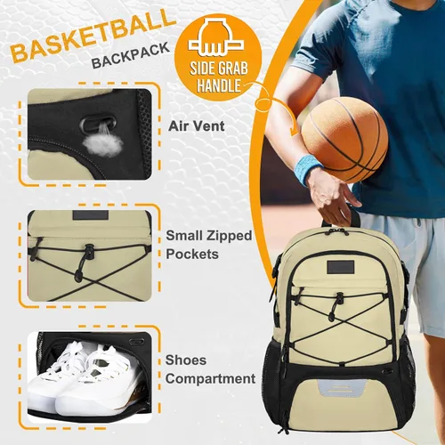 Vista 46 de Goloni Mochila de fútbol,Mochila de baloncesto con compartimento para pelotas y compartimento para zapatos,Mochila para baloncesto,Fútbol
