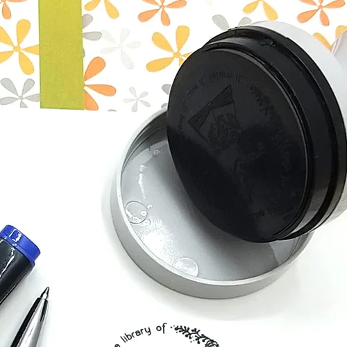 Vista 3 de Sello de nombre personalizado, sello de diseño de marco floral de flores, sello de nombre comercial, hecho a mano con sello de amor, hecho a mano