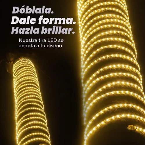 Vista 4 de Cuerda de luces LED de 10 pies, permanente, impermeable, conectable, flexible, con tubo de PVC transparente, certificado ETL, iluminación festiva