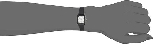 Vista 4 de Casio LQ142-7B Reloj de cuarzo de resina negra con esfera blanca para mujer
