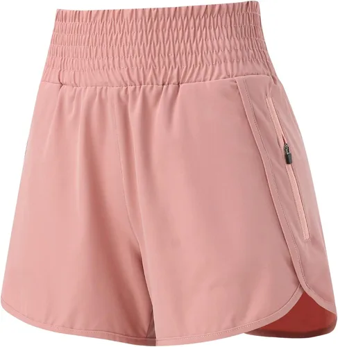 Vista 5 de Sport Work Out Shorts High Waist Sporty Bicycle Womens Hiking Shorts High Waisted Trousers High Rise Cargo Shorts Pink