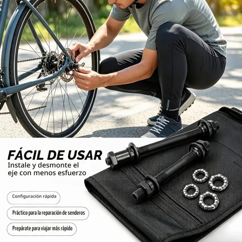 Vista 7 de Kit de cojinetes de eje de bicicleta, eje sólido reemplazo MTB rueda
