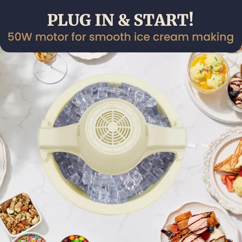 Vista 3 de Elite Gourmet EIM924LX - Máquina eléctrica para hacer helados de madera de los Apalaches vintage de 4 cuartos de galón con forro a prueba de fugas