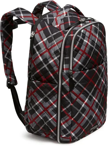 Vista 2 de Vera Bradley Mochila de sarga de rendimiento para mujer, Paris Plaid