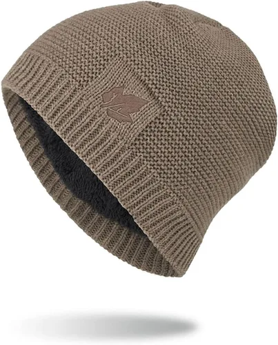 Vista 9 de Gorro de punto para hombre, gorro de invierno cálido Skullies para ciclismo al aire libre