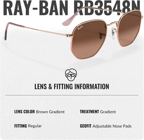 Vista 79 de Ray-Ban RB3548N Lentes planas hexagonales, gafas de sol cuadradas y redondas con kit oficial de gafas
