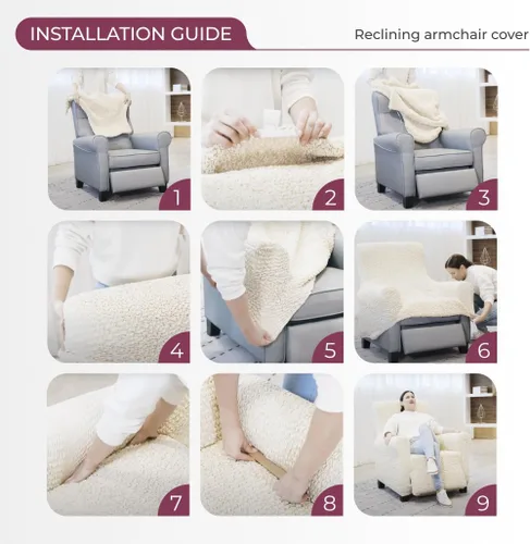 Vista 9 de PAULATO BY GA.I.CO. Funda para sillón, sofá, desmontable, para muebles, elástica, de doble vista, hecha en Italia, colección Mille Righe Borgoña