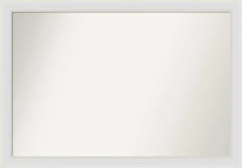 Vista 388 de Amanti Art Espejo de baño blanco para sobre el fregadero, 24 x 26 pulgadas, espejo rectangular blanco y blanco, marco de madera contemporáneo
