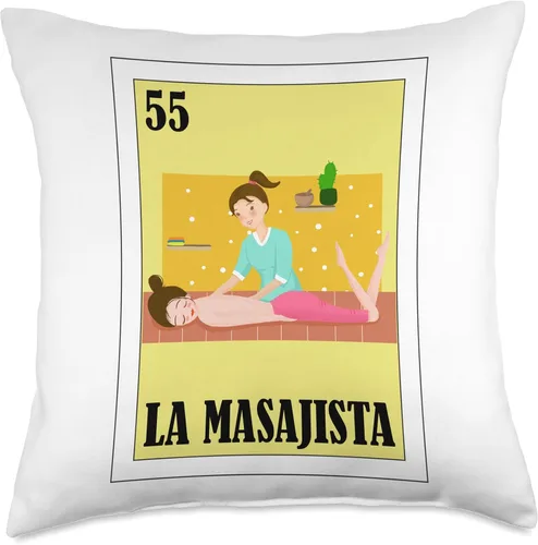 Vista 4 de Funny Mexican Design for Masseuse - La Masajista Throw Pillow