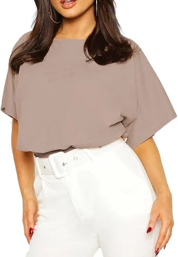 Vista 2 de LINMON Enterizo para mujer cuello redondo manga dolman camiseta con leotardo