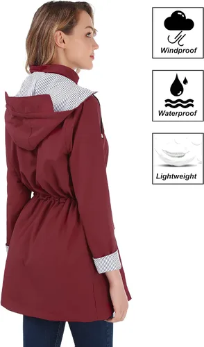 Vista 4 de BBX Lephsnt Impermeable ligero para mujer. Impermeable para actividades en exteriores.