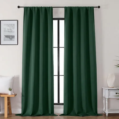 Vista 142 de Gwine Aqua Short Curtains 36 Inches Long - Small Half Window Kitchen Curtains Over Sink, Solid Blackout Curtain for Bathroom Basement Cabinet RV, 2