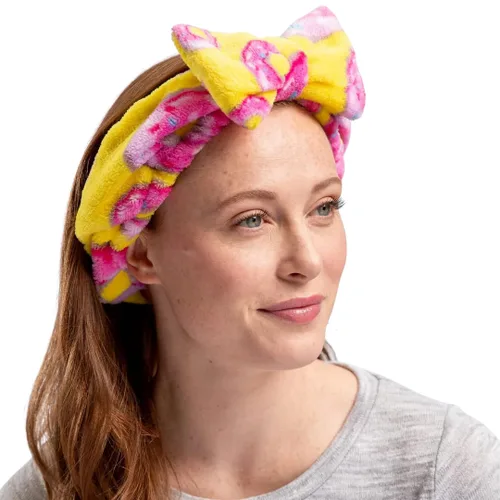 Vista 2 de CAMPANELLI FreshFace - Diademas con lazo grande para mujer, banda de pelo de forro polar de felpa suave para maquillaje, spa y uso diario Bonitas