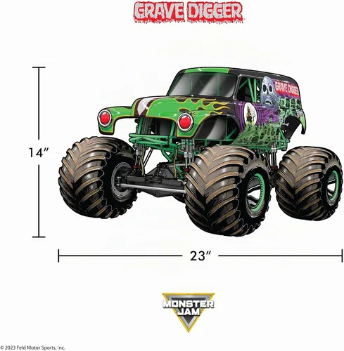 Vista 6 de Wall Palz Monster Jam - Calcomanías de pared de 23 pulgadas con interacción de realidad aumentada 3D, decoraciones de pared para despegar y pegar