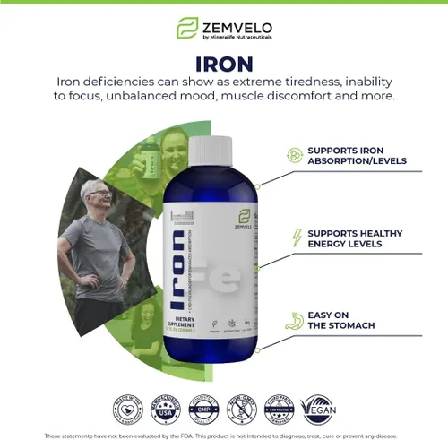 Vista 3 de Suplemento de hierro iónico líquido Deficiencia de hierro Apoyo hormonal Apoyo energético Fomenta los músculos saludables