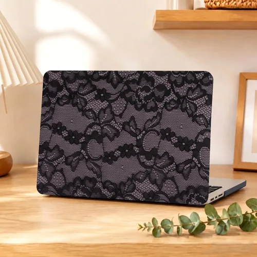 Vista 6 de Funda compatible con MacBook Air de 15 pulgadas M5 M4 M3 M2 2023 Negro (Black Lace)