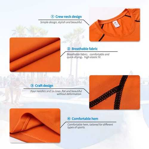 Vista 3 de WRAGCFM Paquete de 3 camisas de compresión de manga corta para hombre, camisetas deportivas de capa base para entrenamiento atlético fresco y seco