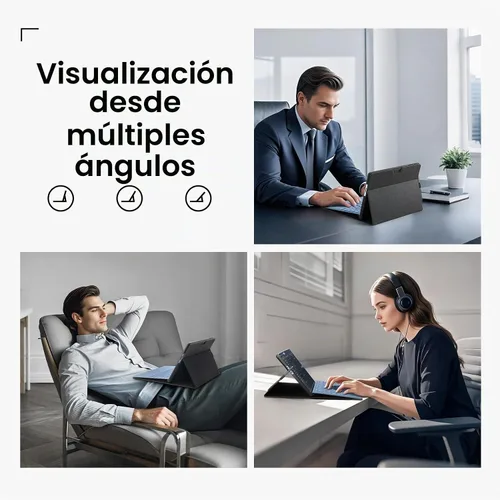 Vista 4 de Omnpak - Funda para Microsoft Surface Pro 11/10/9 de 13 pulgadas, soporte multiángulo Stylus Holder, Shockproof Protective, Compatible with Type