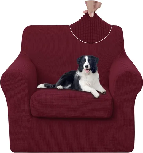 Vista 67 de U-NICE HOME Funda elástica para sofá de 3 piezas, funda de sofá lavable con cojín de asiento individual para sofá de 2 cojines, apta para mascotas