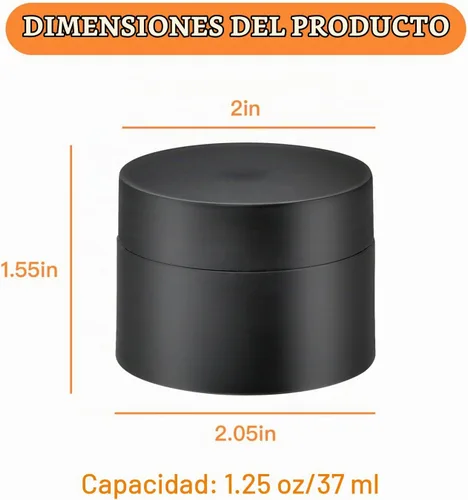 Vista 2 de Envases de plástico,Tarro de loción de plástico con revestimientos Negro