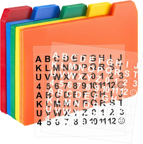 Vista 15 de Lewtemi 50 separadores de tarjetas de índice de 3 x 5 pulgadas, separadores de tarjetas de índice con tarjetas guía con 2 calcomanías de números