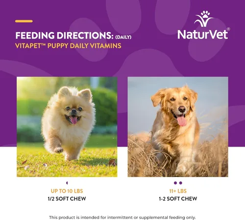 Vista 7 de NaturVet VitaPet Puppy Vitaminas diarias para perros - Además de ayuda para el aliento - Formulado específicamente para proporcionar a los cachorros